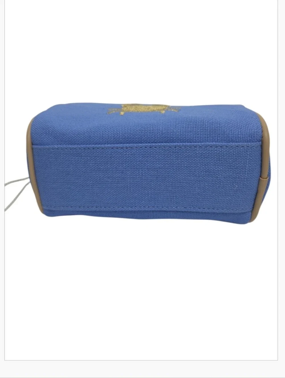 Spartina 449 Blue Travel Pouch Gold Embroidered Crab NEW